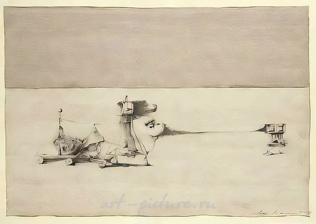 Композиция, 1987, Тушь, перо, 42х30 см Собственность автора