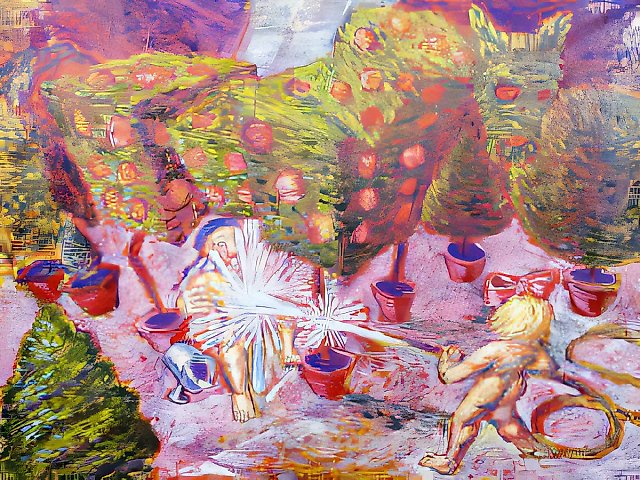 Оранжерейные шалости, 1992, Холст, масло, 115х135 см Собственность автора