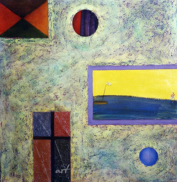 Флаг, 1977, масло на холсте, 99,5x97 см. Собственность автора