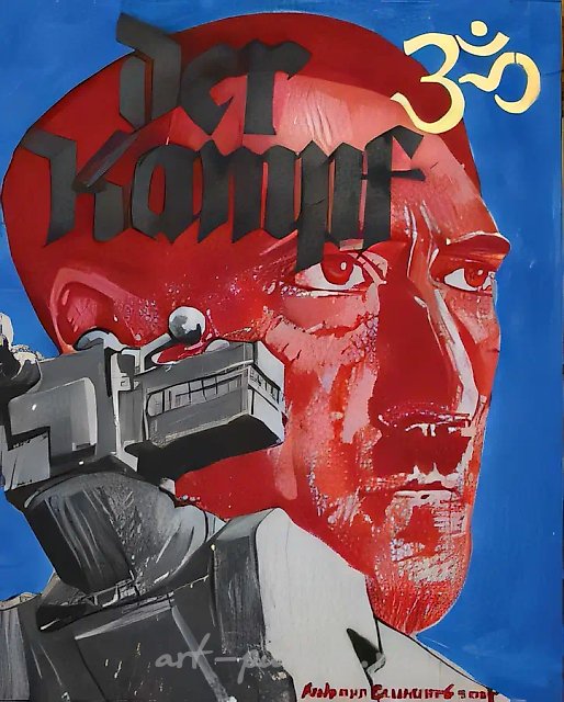 奥德裔德国人与他心爱的狗，2003年，油画，布面
