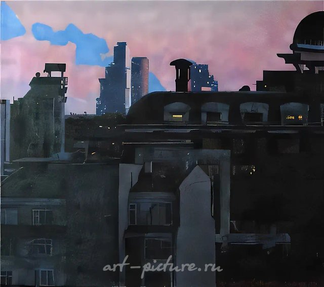 Promised Moscow, 2009, oil on acrylic underpainting and on canvas, 80x90