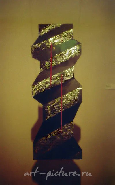 Curves of Metal, 1993, light stereography, metal, engraving. Author`s property