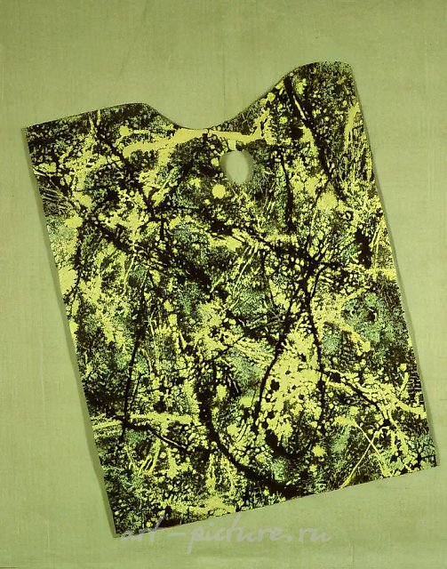 Expressionist Palette, 1992, Wood, oil, varnish, 50 x 40 cm Ch.Keesee’s collection, USA