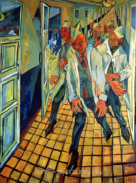 Утренний обход, 1987, холст, масло, 250х190 Kunsthalle Emden/Stiftung Henri Nannen, Эмден, Германия