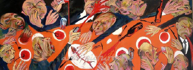 Бал воров, 1995, холст, масло, 160х340 Galerie Eva Poll, Берлин, Германия