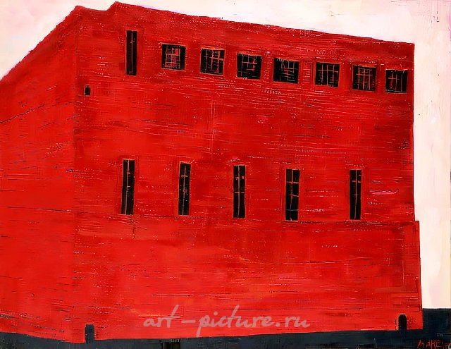 Красный дом, 1982, холст, масло, 110х125 Частное собрание. Милан. Италия