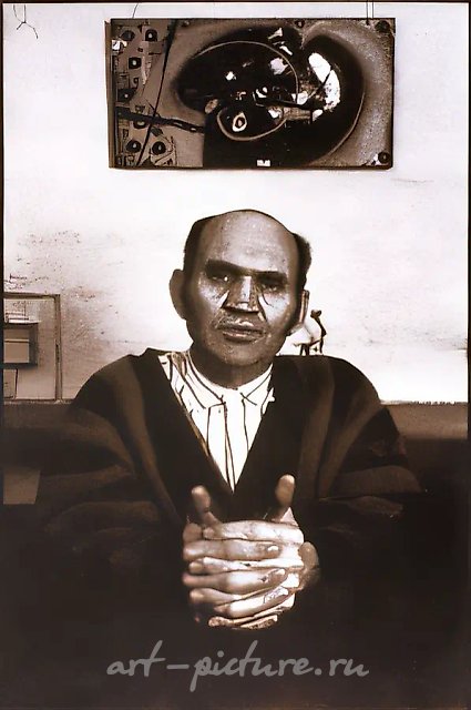 Многопортрет (Виктор Брель), 1992, Тонированная ч/б фотография, 30х24 см Собственность автора