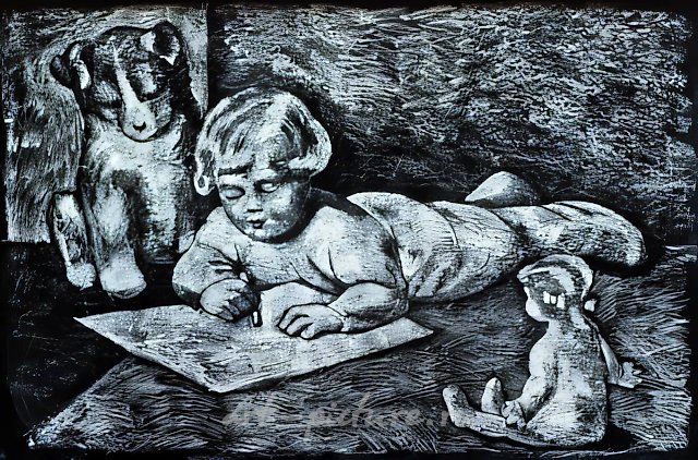 Без названия из серии "Школьные доски", 1991, мел, школьная доска, 160х100 Частная коллекция