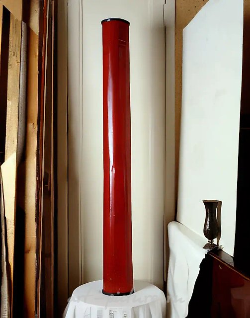 Коммуникационная труба (совместно с Г.Донским и В.Скерисом), 1975, Железо, масло, 150х20 см Собственность автора