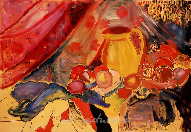Сезанн. Из серии "Школа живописи" (совместно с Г.Донским и В.Скерисом), 1975, Оргалит, масло, 90х140 см Собственность автора