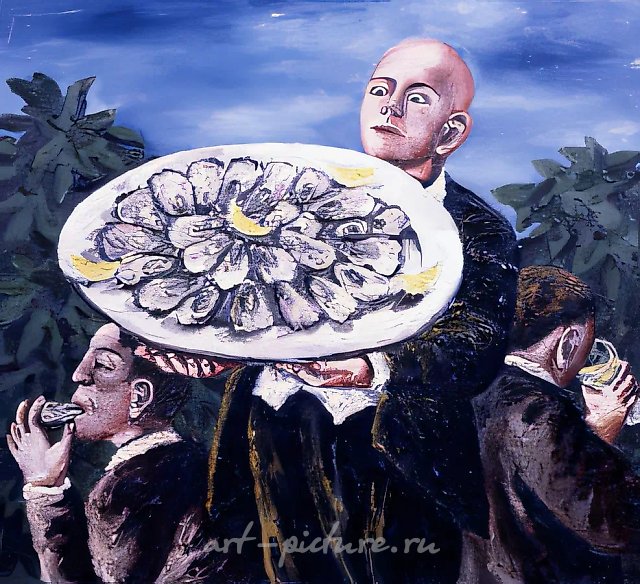 Две дюжины устриц, 1994, Холст, масло, 92х96 см Собственность автора