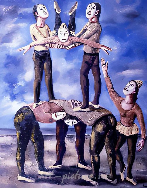Акробаты на море, 1995, Холст, масло, 170х140 см Собственность автора
