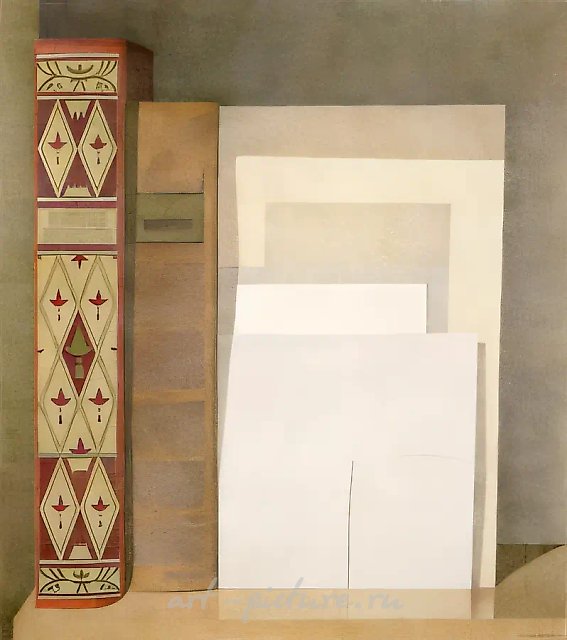 Книжная полка с Ларри Абрамсоном, 1980, бумага, цветной карандаш, 116х102