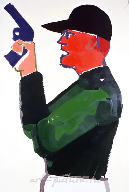 Выстрел, 1994, Холст, масло, 205х145 см Собственность автора