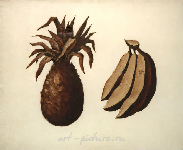 Ананас и бананы. Из серии "Сравнительные натюрморты", 1991, Холст, масло, 90х120 см Собственность автора