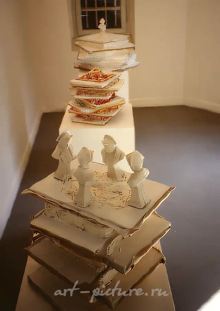 Часть школы. Фрагмент инсталляции, 1994, Фотографии, бумажные макеты,   Собственность автора