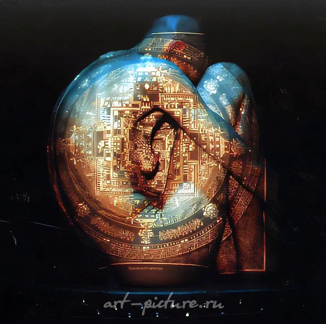 Embryo 1, mixed media, 53x54