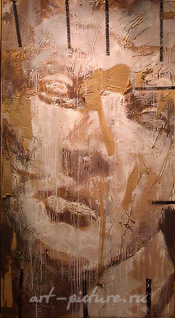 Голова героя, 1991, живопись,