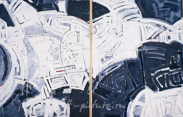 Abstract Topography, 1990, paper, mixed technique, 200x300 cm. Author`s property