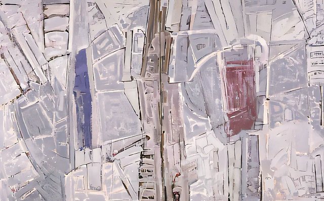 Structure in Grey, 1990, canvas, acrylic. Ministry of Culture of the Russian Federation