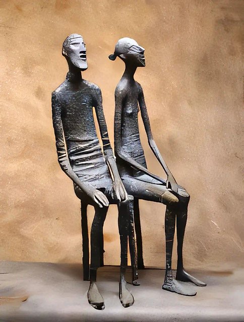 Разговор о возвышенном, 1993, бронза, 48х27х21