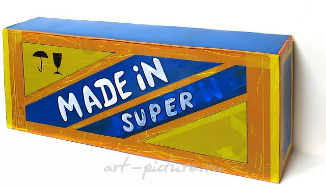 Made in super, 2009, картон, акрил, скотч,