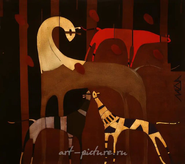 Дикие животные, 1994, холст, масло, 60x70 см. Собственность автора