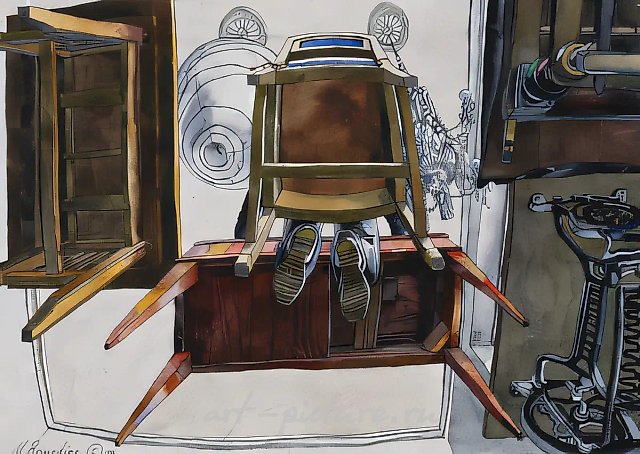Точки зрения, 1996, акварель, тушь, перо,  55 х 75