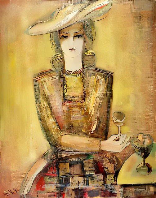 Girl with a Glass, 1994, canvas, oil, 100x81. Author`s property