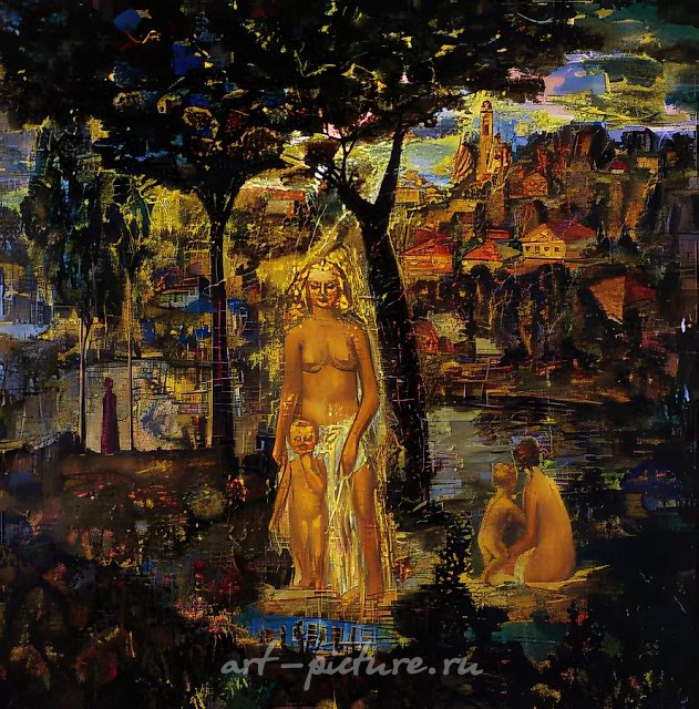 Июльские энергии., 1976, холст, масло,  100 х 100  Собственность автора
