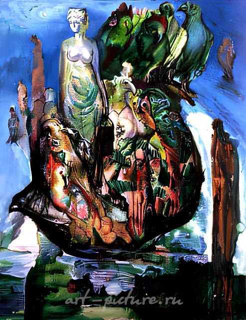 Ноев Ковчег., 1980,  холст, масло,  50 х 70  Коллекция галереи "Гороскоп".  Собственность автора.