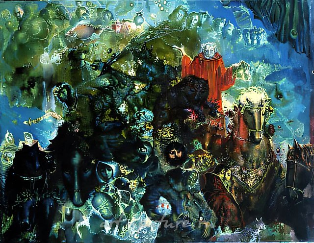Несуны., 1995, холст, масло,  60 х 80  Коллекция галереи "Гороскоп".