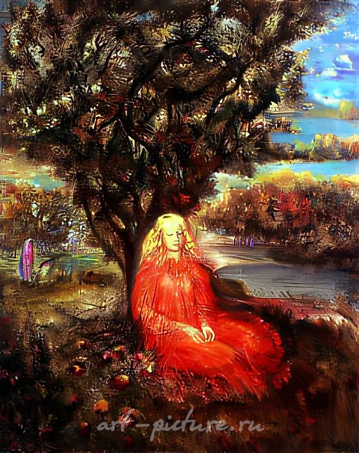 Сухая яблоня. (Одинокая)., 1990,  холст, масло,  119 х 89   Коллекция галереи "Гороскоп".