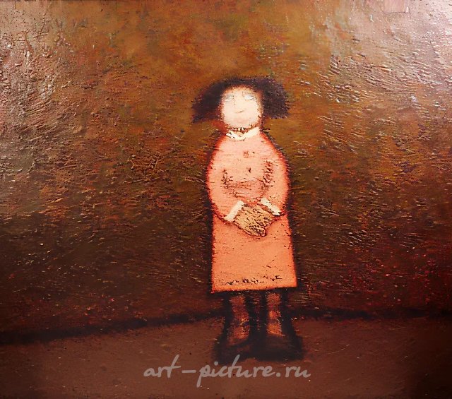 Девочка в розовом платье, 1993, холст, масло, 85х95