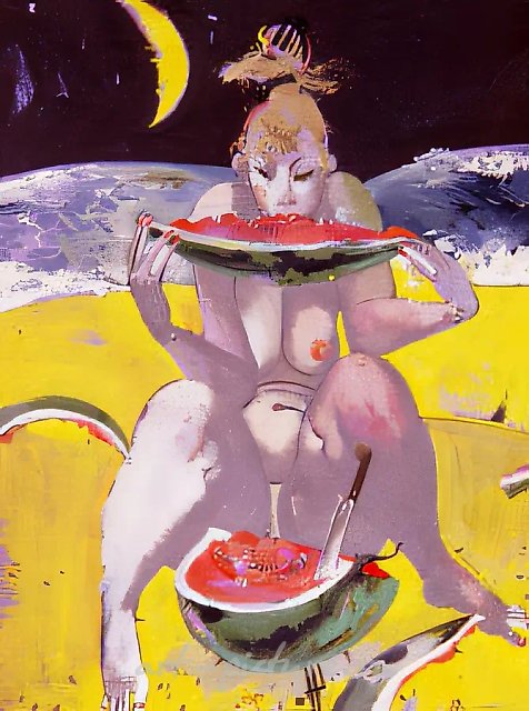Оргия на пляже, 1996, холст, масло, 120х90