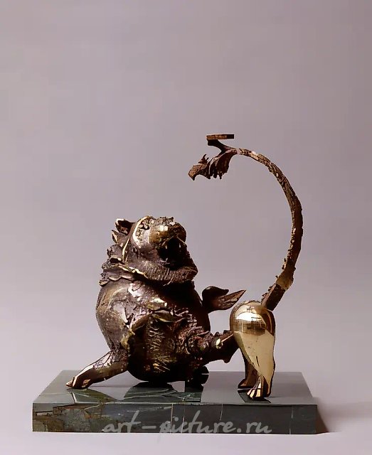 狮子，1996年，青铜，大理石，20x31x12