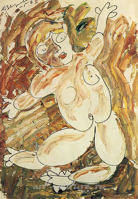 Парящий, 1958, бумага, масло, темпера, 56x40
