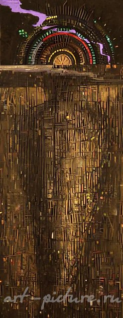Идеальный город, 1996, смешанная техника, 90х90х9