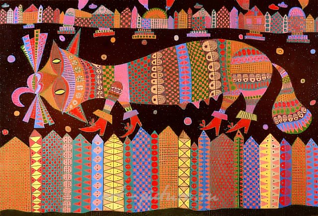 Кошка, 1993, холст, масло, 73x95. Частная коллекция, США