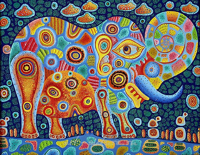 Слон, 1994, холст, масло, 30x40. Частная коллекция, США