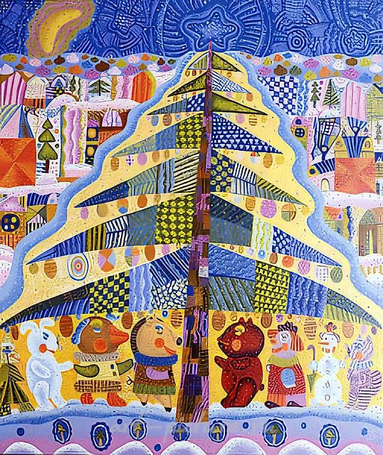 Gift at chrishmas. From the series "Gifts"., 1995,  canvas, oil, 70x55 Private collection. Finland.