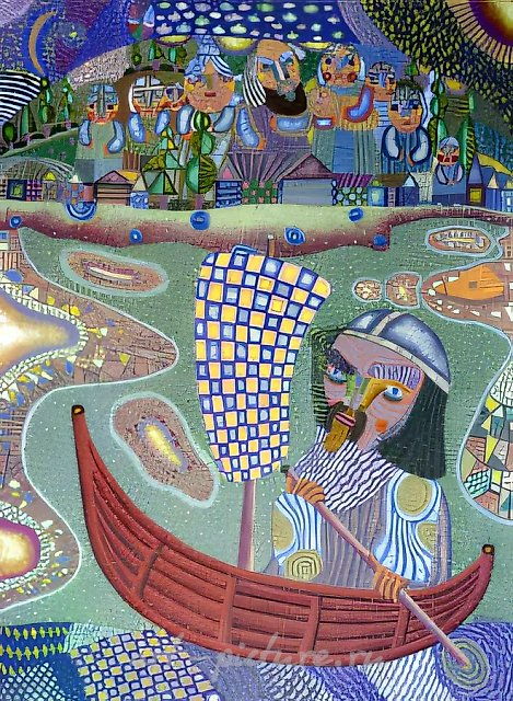 Farewell. From the series “Kalevala”., 1997, canvas, oil, 94x71 Author’s property