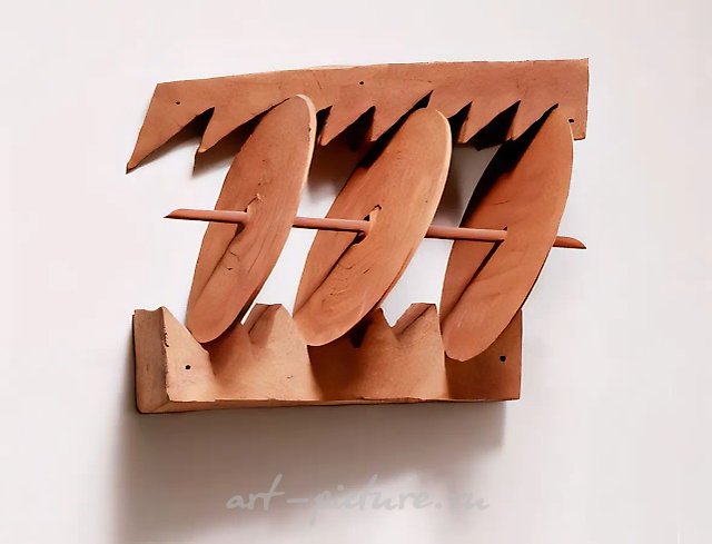 Красная конструкция, 1996, керамика, 70x65x50 см