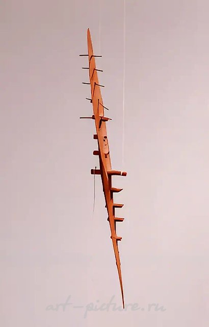 Веретено, 1996, керамика, железо, 105x15x7 см