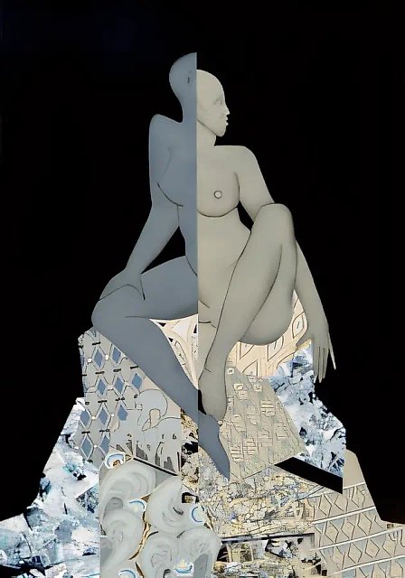 Бифуркация, 1989, акрил, картон, лак, 100x70. Коллекция Петериса Авотиньша