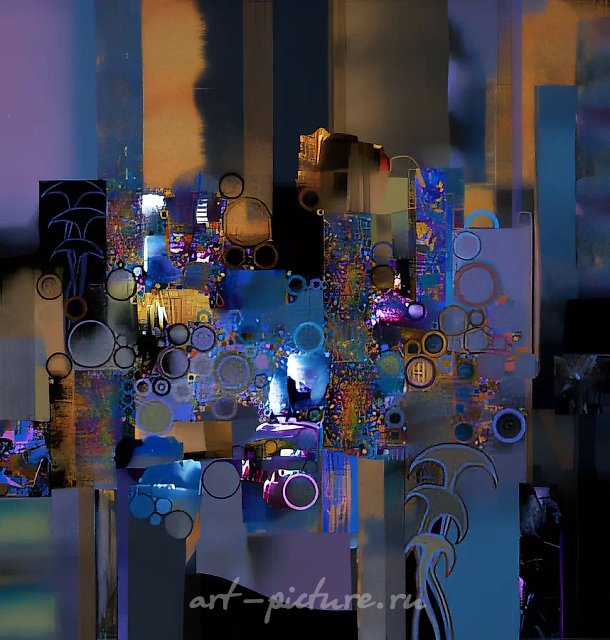 Композиция, 1994, акрил, картон, лак, 75x75. Частная коллекция