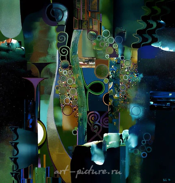 Вариация, 1994, акрил, картон, лак, 70x70. Частная коллекция