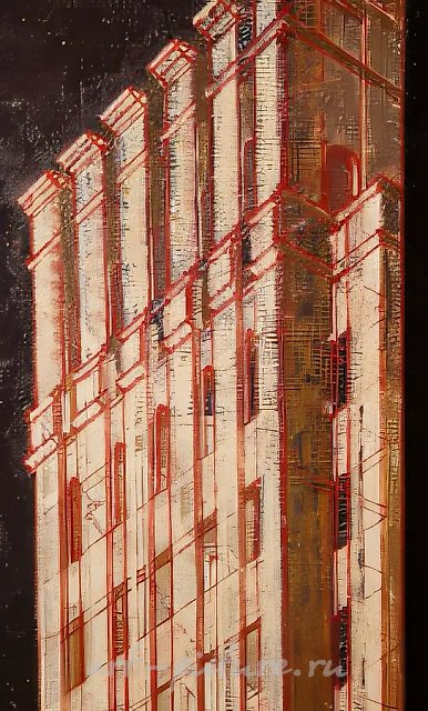 Здание. Фрагмент, 1995, масло на холсте, 250x65
