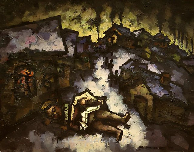 Drunken doll, 1972, canvas, tempera, glue, oil,