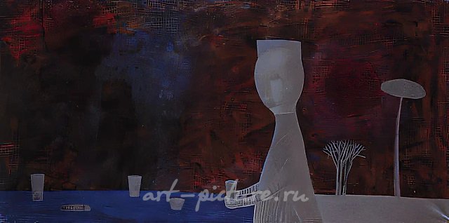 Трапеза, 1993, холст, масло, 50х100